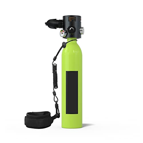 OUTFYT Konstantdruck-Tauchflasche, 0,7 L Fassungsvermögen, Tauch-Atemschutzgerät, Tragbare Tauch-Sauerstoffflasche Tauchausrüstung für Tauchflaschen(Color:Green) von OUTFYT