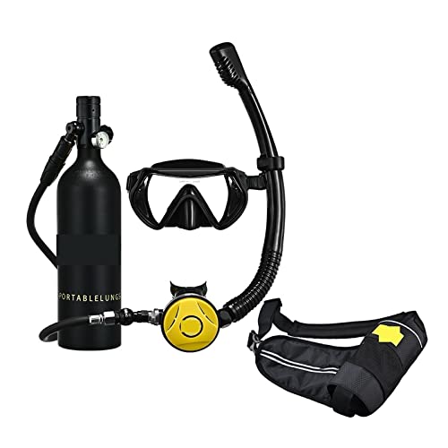 OUTFYT Schnorchel-Unterwassertauch-Rebreather-Tauchgerät, Tragbare Tiefschnorchelausrüstung Tauchausrüstung für Tauchflaschen(Color:Blackhead in Black Bottle) von OUTFYT