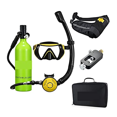 OUTFYT Schnorchel-Unterwassertauch-Rebreather-Tauchgerät, Tragbare Tiefschnorchelausrüstung Tauchausrüstung für Tauchflaschen(Color:Blackhead in Green Bottle) von OUTFYT