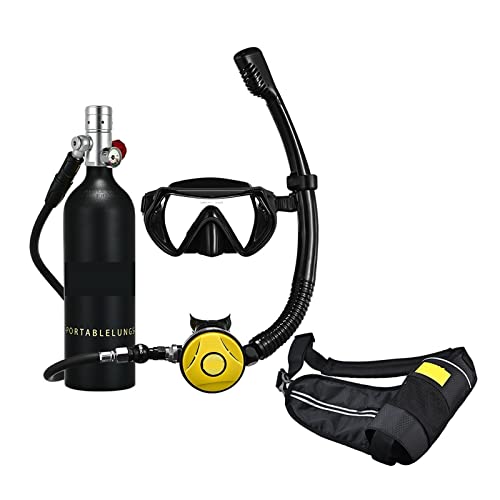 OUTFYT Schnorchel-Unterwassertauch-Rebreather-Tauchgerät, Tragbare Tiefschnorchelausrüstung Tauchausrüstung für Tauchflaschen(Color:Silverhead in Black Bottle) von OUTFYT