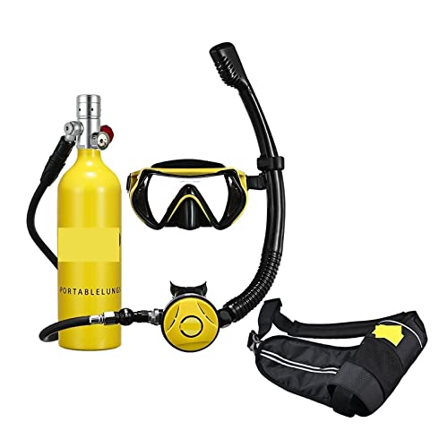 OUTFYT Schnorchel-Unterwassertauch-Rebreather-Tauchgerät, Tragbare Tiefschnorchelausrüstung Tauchausrüstung für Tauchflaschen(Color:Silverhead in Yellow Bottle) von OUTFYT