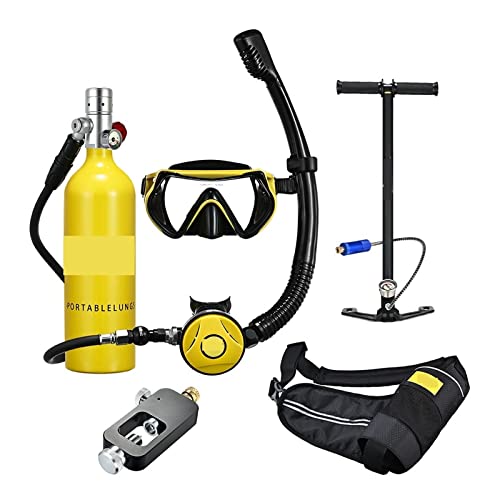 OUTFYT Schnorchel-Unterwassertauch-Rebreather-Tauchgerät, Tragbare Tiefschnorchelausrüstung Tauchausrüstung für Tauchflaschen(Color:Silverhead in Yellow Bottle) von OUTFYT
