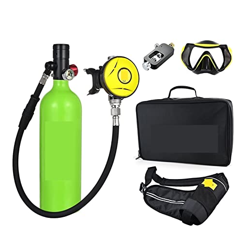 OUTFYT Tragbare Sauerstoffflasche for Tauchen Mit 1 L Fassungsvermögen Tauchausrüstung für Tauchflaschen(Color:Blackhead in Green Bottle) von OUTFYT