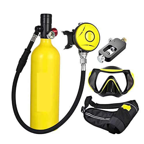 OUTFYT Tragbare Sauerstoffflasche for Tauchen Mit 1 L Fassungsvermögen Tauchausrüstung für Tauchflaschen(Color:Yellow) von OUTFYT