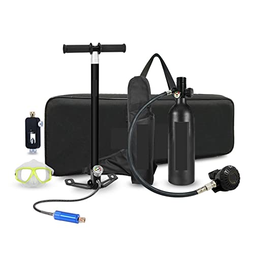 OUTFYT Tragbare Tauchausrüstung, 1 L Atemschutzgerät, Hochdruck-Luftpumpe, Reißverschlusstasche Tauchausrüstung für Tauchflaschen(Color:Noir) von OUTFYT
