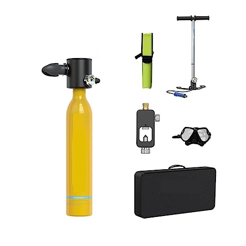 Sauerstoffflasche, Schwimmausrüstung For Erwachsene, Tragbare Sauerstoffflasche Unterstützt 10–15 Minuten Unterwasseratmung, Tauchausrüstung Tauchausrüstung für Tauchflaschen ( Color : X3000-C yellow von OUTFYT