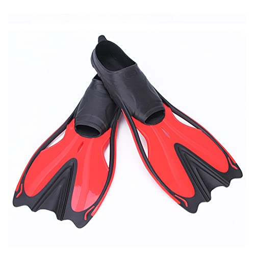 Schwimmflossen Erwachsene Schnorcheln Fußflossen KINDER Tauchflossen Anfänger Schwimmausrüstung Tragbare Tauchflossen For Erwachsene Und Kinder Tauchausrüstung für Tauchflaschen(Color:Black red,Size:X von OUTFYT