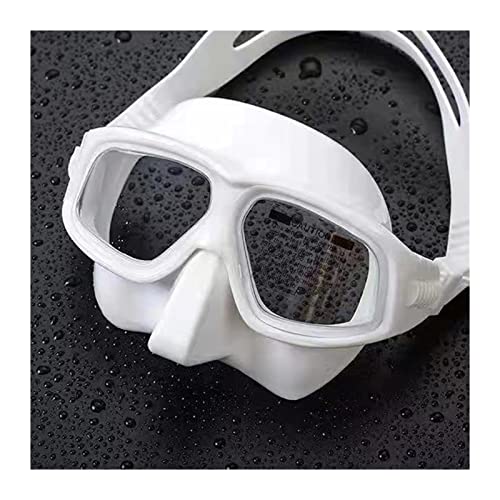 Tauchmaske Freitauchoberflächenspiegel High-Definition-Antibeschlaglinse Schnorchelmaskenausrüstung Tauchausrüstung für Tauchflaschen(Color:White) von OUTFYT