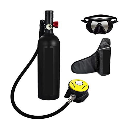 Tragbares Tauch-Atemschutzgerät For Den Außenbereich Im Erwachsenenstil, Ausgestattet Mit Einer Sauerstoffflasche Mit 1 L Fassungsvermögen Tauchausrüstung für Tauchflaschen ( Color : Black set A , Siz von OUTFYT