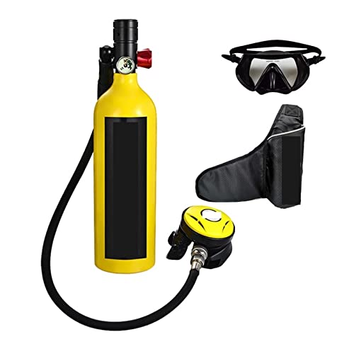 Tragbares Tauch-Atemschutzgerät For Den Außenbereich Im Erwachsenenstil, Ausgestattet Mit Einer Sauerstoffflasche Mit 1 L Fassungsvermögen Tauchausrüstung für Tauchflaschen ( Color : Yellow set A , Si von OUTFYT