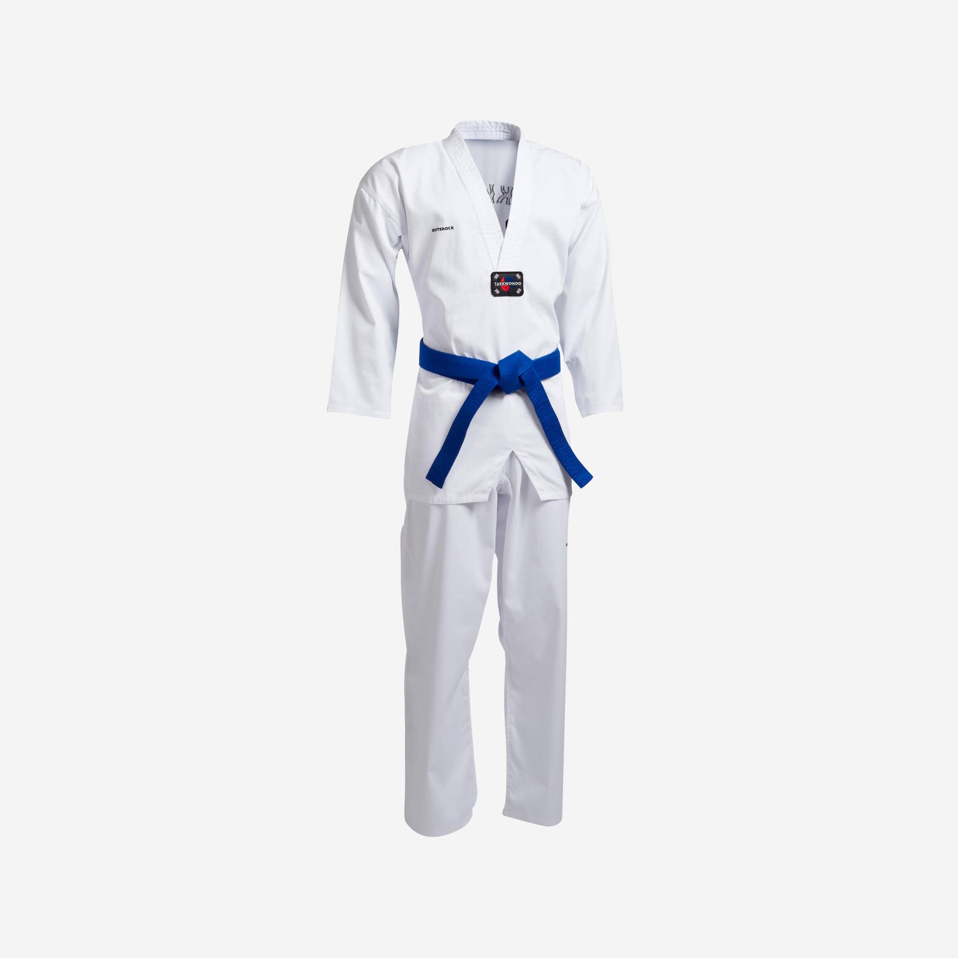 Taekwondo-Anzug 500 Erwachsene, LIEFERUNG OHNE GÜRTEL von OUTSHOCK