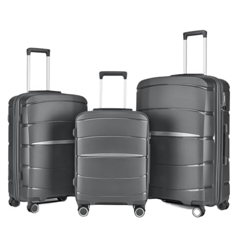 OUYUE Koffer 3-teiliges Gepäckset, Hartschalen-Kofferset Mit Spinnerrädern, Leichtes Reisegepäck Reisekoffer (Color : A, Size : 20+24+28inch) von OUYUE