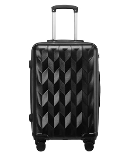 OUYUE Koffer Erweiterbares Hardside-Gepäck Mit Spinner-Rädern, Reisegepäck-Teleskopgriff Reisekoffer (Color : Black, Size : 24 in) von OUYUE