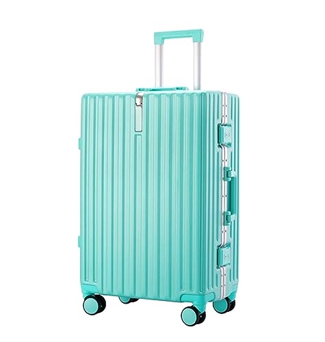 OUYUE Koffer Großer Aufbewahrungskoffer, Leichtes ABS-Gepäck, 4 Universalräder, Hartes Boarding-Gepäck Reisekoffer (Color : Grün, Size : 22 inches) von OUYUE