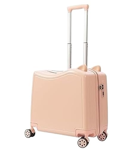 OUYUE Koffer Handgepäck, Niedliches Gepäck, Bordgepäck, Verschleißfester Koffer, Aufgegebenes Gepäck Reisekoffer (Color : Rosa, Size : 18in) von OUYUE