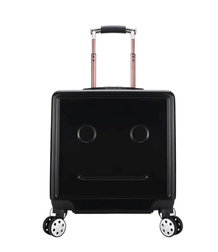 OUYUE Koffer Handgepäck, Verstellbarer Trolley-Koffer Für Reisen, Einsteigen, Zahlenschloss Reisekoffer (Color : Black, Size : 18in) von OUYUE