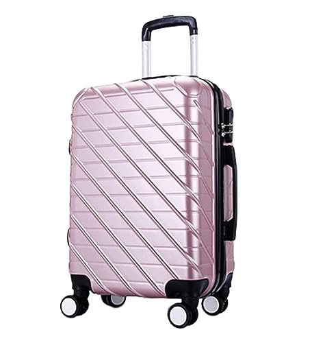 OUYUE Koffer Handgepäck Mit Spinnerrädern, Gepäck, Reisekoffer, Hartschale, Leicht Reisekoffer (Color : Rosa, Size : 24inch) von OUYUE