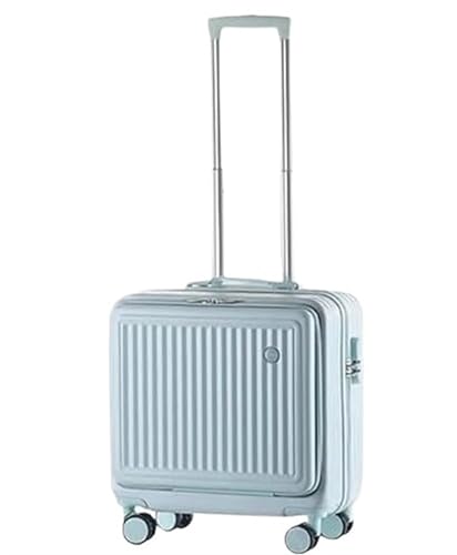 OUYUE Koffer Kleine Handgepäck-Frontabdeckung, Vollständig Geöffneter Koffer, Aufgegebenes Gepäck Reisekoffer (Color : Blue, Size : 20inch) von OUYUE