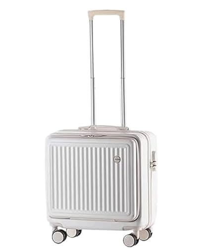 OUYUE Koffer Kleine Handgepäck-Frontabdeckung, Vollständig Geöffneter Koffer, Aufgegebenes Gepäck Reisekoffer (Color : White, Size : 20inch) von OUYUE