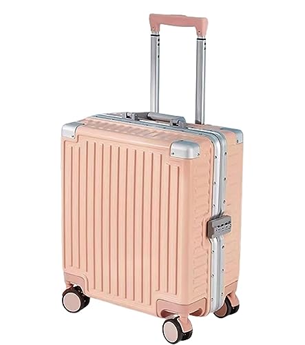 OUYUE Koffer Koffer Mit Rollen, Großes Fassungsvermögen, Handgepäck, Abnehmbare Trennwand Reisekoffer (Color : Rosa, Size : 18in) von OUYUE