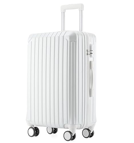 OUYUE Koffer Koffer Mit Spinner-Rädern, Leichte Hartschalen-Rollkoffer Für Geschäftsreisen Reisekoffer (Color : White, Size : 22in) von OUYUE