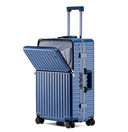 OUYUE Koffer Koffer Mit USB-Anschluss Für Aufladen Von Gepäck Für Geschäftsreisen. Koffer Mit Hoher Kapazität Reisekoffer (Color : Blue, Size : 24inch) von OUYUE