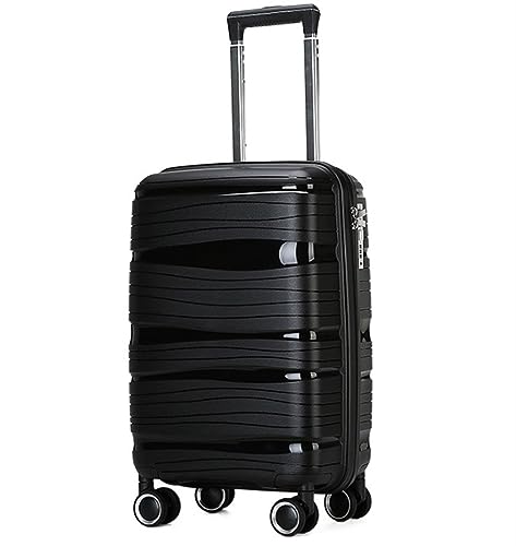 OUYUE Koffer Reisekoffer Mit Spinnerrädern, Leichten Ergonomischen Griffen, Reisekoffer Reisekoffer (Color : Black, Size : 18inch) von OUYUE