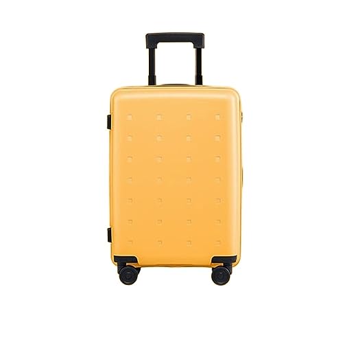 OUYUE Koffer Tragbare Koffer Mit Rollen, Hartschalenkoffer Mit Doppelreißverschluss Für Geschäftsreisegepäck Reisekoffer (Color : Yellow, Size : 20inch) von OUYUE