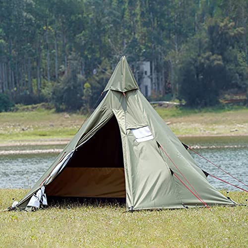 Campingzelt für 4 Personen, komplett verdunkelnd, Tipi-Zelt, Indianerzelt, Outdoor-Campingzelt, einfach aufzubauen, Pyramidenzelt, 4-Jahreszeiten-Familienzelt (nur Außenhülle enthalten) Vision von OUZBEM