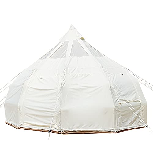 Canvas-Rundzelt - 5 m/900D Oxford-Stoffzelt, 4-Jahreszeiten-Luxus-Glamping-Zelt aus großem Canvas, Jurte für Camping, Wandern, Party Vision von OUZBEM