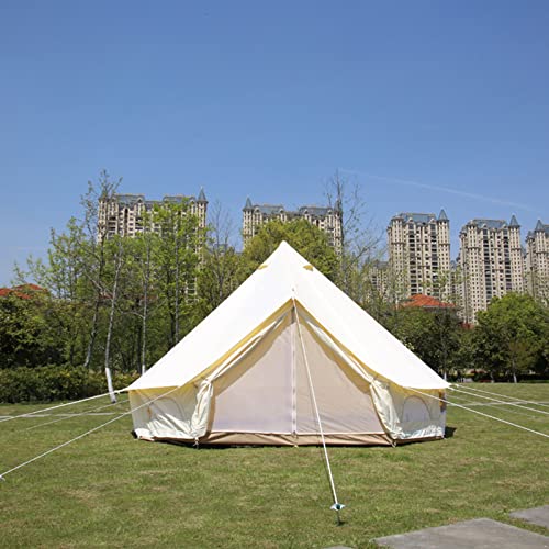 Großes mongolisches Jurtenzelt, Camping-Glockenzelte für 5–8 Personen, indisches Outdoor-Glockenzelt, Familienzelte für Familien, selbstfahrende Reisen, Wandern, aus atmungsaktivem Baumwoll-Canvas von OUZBEM