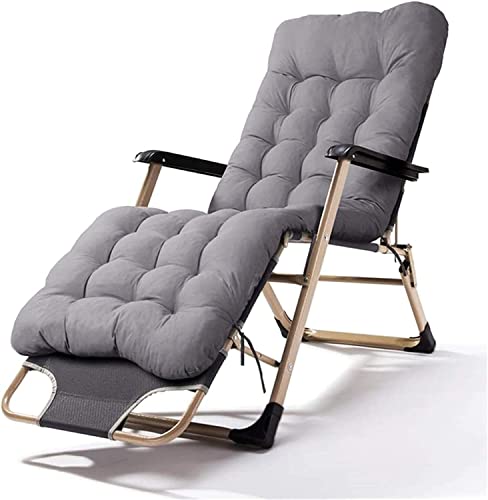 Leichter, zusammenklappbarer Liegestuhl, gepolsterter Zero-Gravity-Stühle-Sitz, verstellbarer Terrassen-Lounge-Liegestuhl mit Lordosenstützkissen, mehrfarbig, optionale Sonnenliege, Gartenstühle von OUZBEM