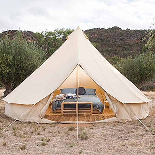 Mongolia Yurt Bell Tent Großes Campingzelt 5-8 Personen Outdoor Indian Bell Tent Familienzelte für Familien Selbstfahrer Reisen Wandern Aus atmungsaktivem Baumwoll-Canva Vision von OUZBEM