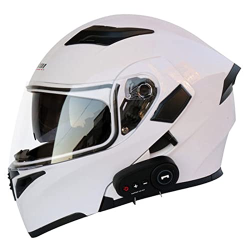 Motorradhelme mit Bluetooth, hochklappbarer modularer Vollgesichts-Motorradhelm für Erwachsene, Motorradhelme mit Doppelvisier-Sonnenschutz, kollisionssichere Vollgesichts-Schmutzfahrradhelme für den von OUZBEM