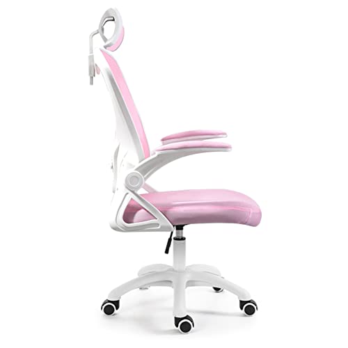 OUZBEM Bürostuhl, ergonomischer Schreibtischstuhl, Computer-Netzstuhl mit Lordosenstütze und hochklappbaren Armlehnen, hohe Tragfähigkeit (Pink) Vision von OUZBEM
