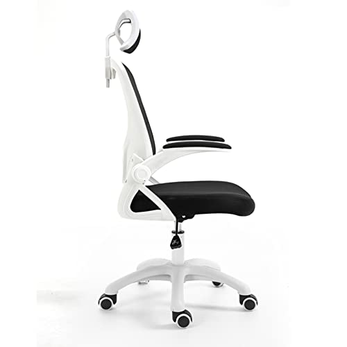 OUZBEM Bürostuhl, ergonomischer Schreibtischstuhl, Computer-Netzstuhl mit Lordosenstütze und hochklappbaren Armlehnen, hohe Tragfähigkeit (weiß) Vision von OUZBEM