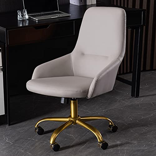 OUZBEM Bürostuhl aus PU-Leder, Drehstuhl, höhenverstellbarer Arbeitsstuhl mit goldenem Gestell, Schreibtischstuhl für Schlafzimmer/Schminktisch (#5) Vision von OUZBEM