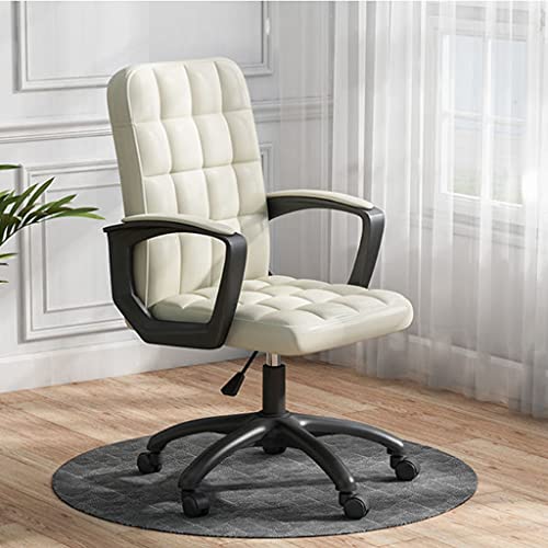 OUZBEM Computerstuhl, Heimmöbel, Gaming-Stuhl, Büro-Fußstütze, Moderne Einfachheit, entspannende Bürostühle, Computersessel aus PU-Stoff (weiß) Vision von OUZBEM