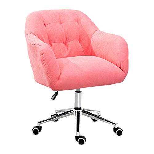 OUZBEM Drehbarer Computerstuhl, samtgepolsterter ergonomischer Bürostuhl für Zuhause, Schlafzimmer und Arbeitszimmer, Tragfähigkeit 150 kg (Pink) Vision von OUZBEM