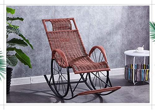 OUZBEM Garten-Klappstühle, Balkon-Liegestuhl, PE-Rattan-Balkon-Liegestuhl mit verstellbaren, gepolsterten Kopfstützen, Zero-Gravity-Stuhl, Outdoor-Liegestuhl (Farbe: Schwarz) Vision von OUZBEM