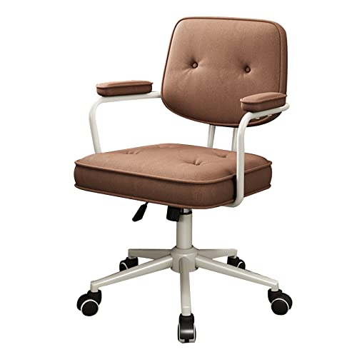 OUZBEM Home-Office-Stuhl, technischer Stoff, Schreibtischstuhl, Computerstuhl mit mittlerer Rückenlehne, Verstellbarer, ergonomischer Arbeitsrollstuhl (braun) Vision von OUZBEM
