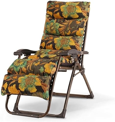 OUZBEM Klappstuhl Outdoor-Klappstühle Schrägstuhl Terrassenliege Tragbare Sonnenliege Schwerelosigkeitsstuhl Gartenterrasse Liegestühle Unterstützung 200 kg Sessel (Farbe: Gelb) Vision von OUZBEM