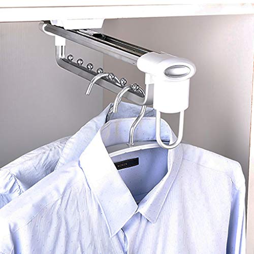 OUZBEM Kleiderschrank ausziehbare Kleiderbügelstange, ausziehbarer Kleiderbügel-Organizer für Schrank, Weiß, Länge 25,4 cm, 40,6 cm, 45,7 cm (Größe: 25 cm), Dekoration Vision von OUZBEM