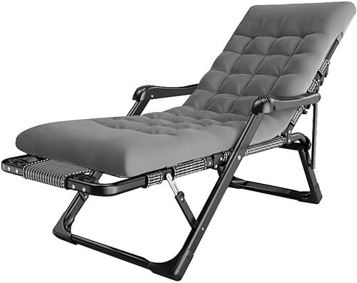 OUZBEM Sonnenliegen Liegestühle mit Kissen |Klappbarer Garten-Liegestuhl gepolstert mit Fußstütze |Liegestühle mit Getränkehalter |Zero-Gravity-Stühle flach liegend, 160 kg Vision von OUZBEM