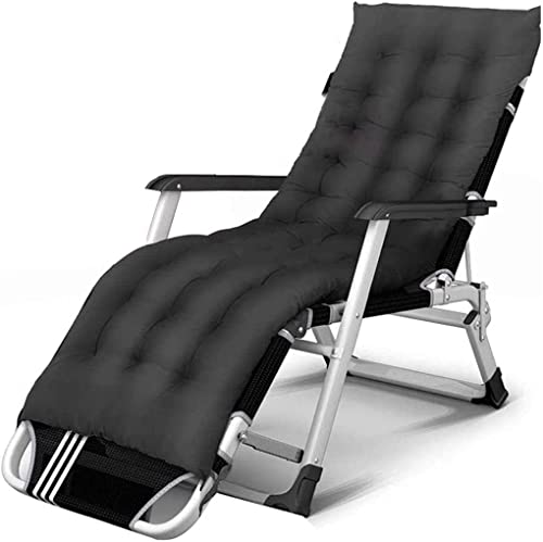OUZBEM Zero Gravity Chair, übergroßer Liegestuhl, gepolstert, klappbar, Terrassen-Lounge-Stuhl, 350 lbs/150 kg Tragkraft, für Outdoor, Camping, Terrasse, Rasen (Farbe: Schwarz, Größe: 1) Vision von OUZBEM