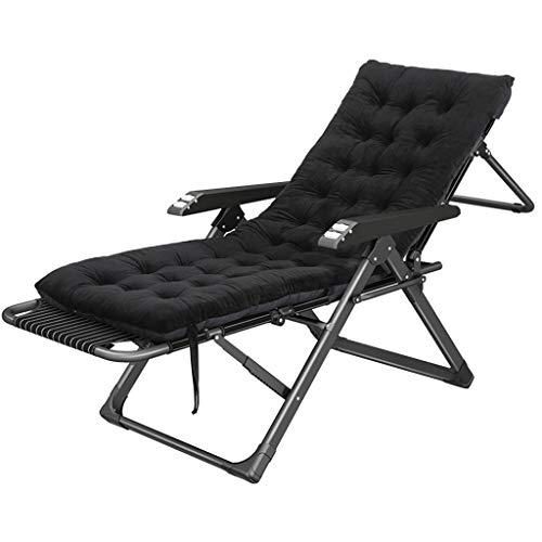 OUZBEM Zero-Gravity-Lounge-Sessel, robuste Terrassenstühle mit Liegefunktion für Outdoor-Garten-Rasen-Camping, klappbare Liegesessel für Wohnzimmer, Balkon, Komfort und Entspannung, schwarzer von OUZBEM
