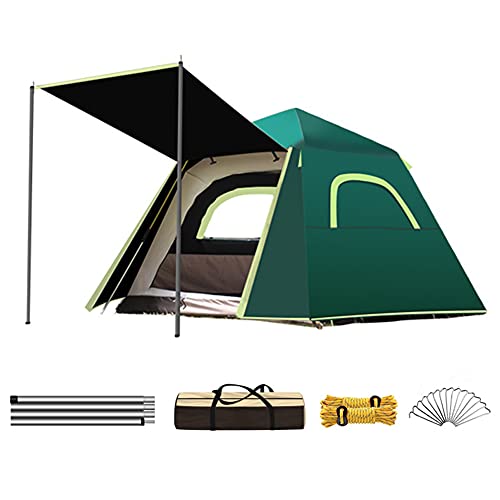 Pop-Up-Zelte für Camping, 3–4 Personen, doppellagig, wasserdicht, automatisches Sofortzelt, tragbares Cabana-Strandzelt für Outdoor-Wanderungen Vision von OUZBEM
