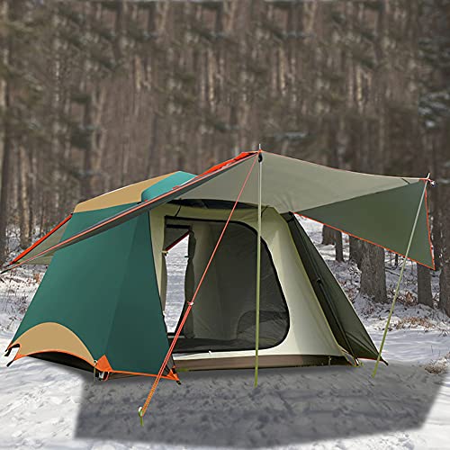 Pop-up-Zelt, automatisches Zelt für 3–4 Personen, tragbarer Kabinenschutz im Freien, 2-Sekunden-Aufbau, sofortiges Zelt, doppelschichtiges Familienzelt mit Tragetasche Vision von OUZBEM