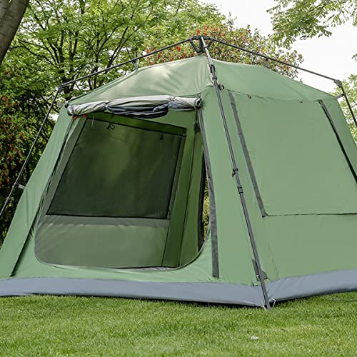 Sonnenschutzzelt PU3000MM Zelt für Camping für 4–6 Personen, Pop-up-Zelt, tragbares Strandzelt, Garten-Sonnenschutzpavillons, für Picknick, Wandern und Reisen (Farbe: Grün) Vision von OUZBEM