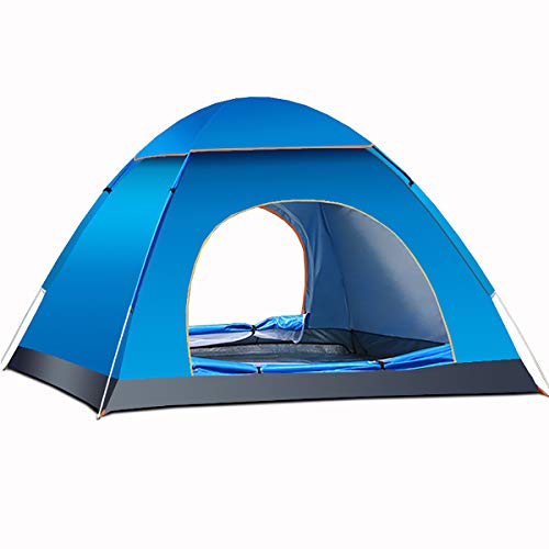 Zelt, Pop-up-Zelt, 2-, 3-, 4-Mann-Campingzelt, wasserdicht, Four Seasons Universal-Reisezelt, tragbares Zelt mit Rucksack, blau Vision von OUZBEM